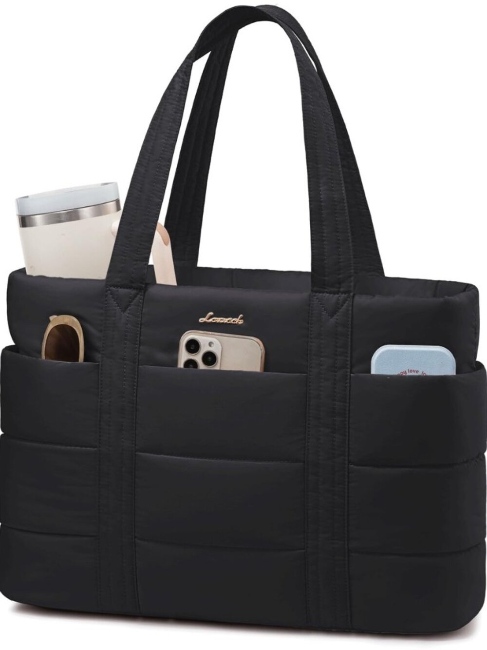 Tote Bag for Women, Large Puffer Work Tote Laptop Bag, Lightweight Travel Tote